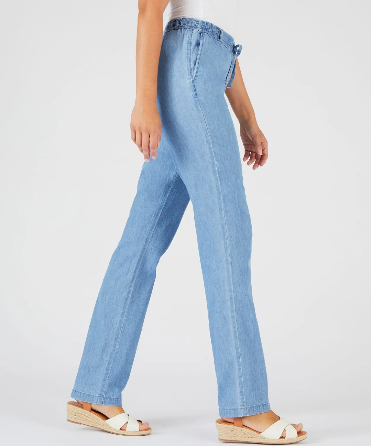 Pantalon tissu chambray