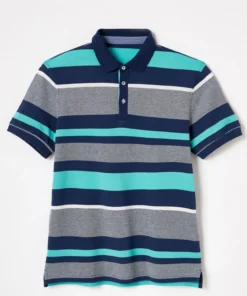 Polo maille piquée rayé