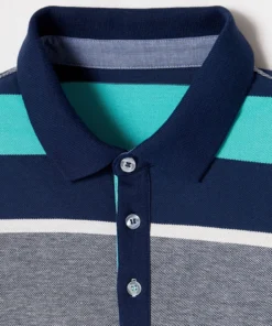 Polo maille piquée rayé