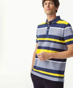 Polo maille piquée rayé
