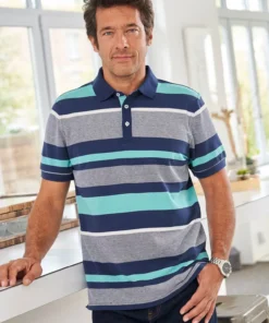 Polo maille piquée rayé