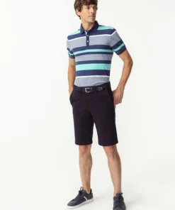 Polo maille piquée rayé
