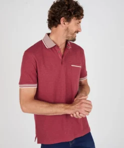 Polo manches courtes en maille reliefée