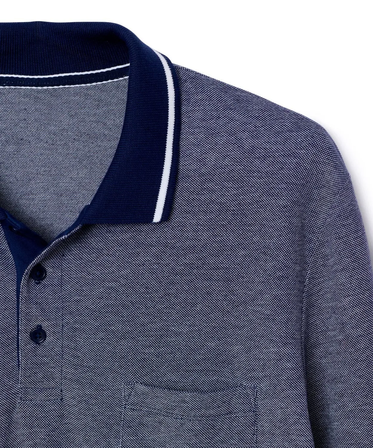 Polo manches longues en maille piquée