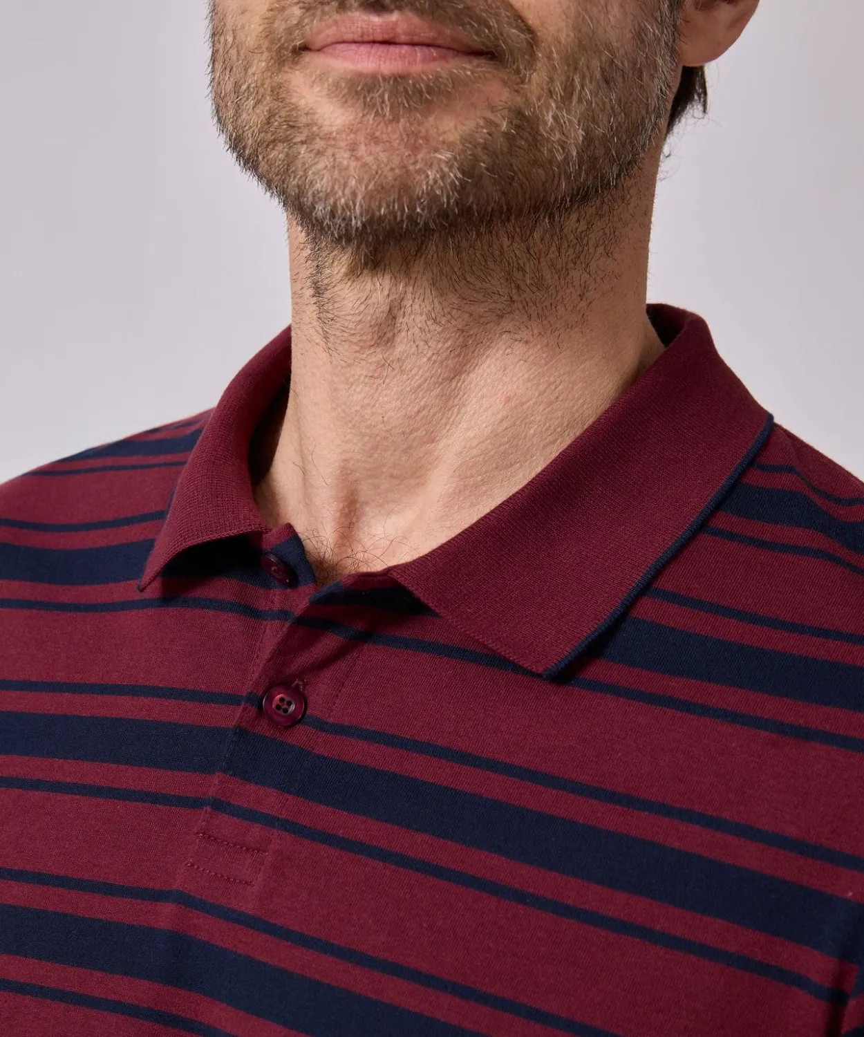 Polo manches longues en maille jersey
