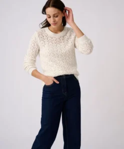 Pull ajouré mélange laine et alpaga