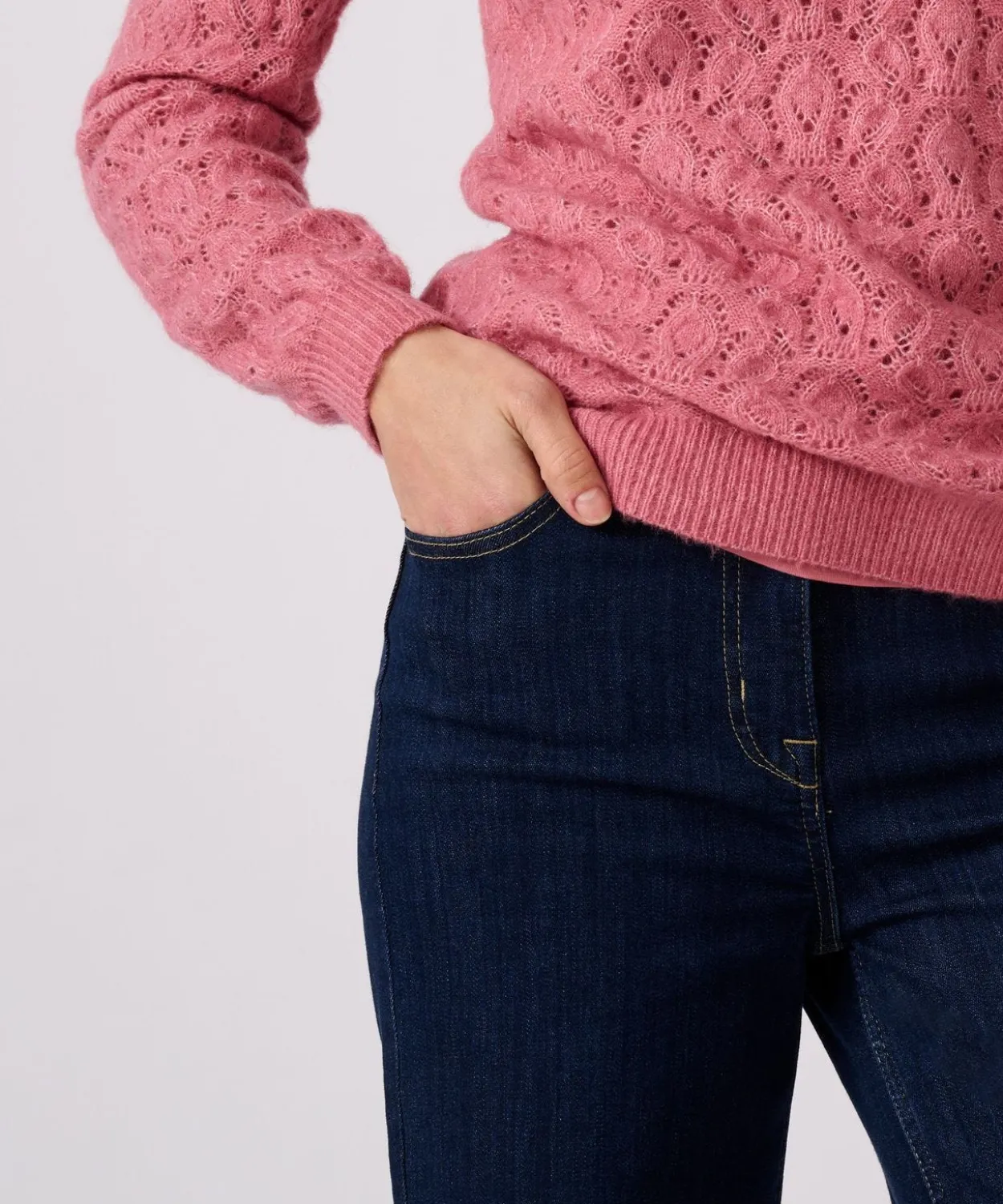 Pull ajouré mélange laine et alpaga