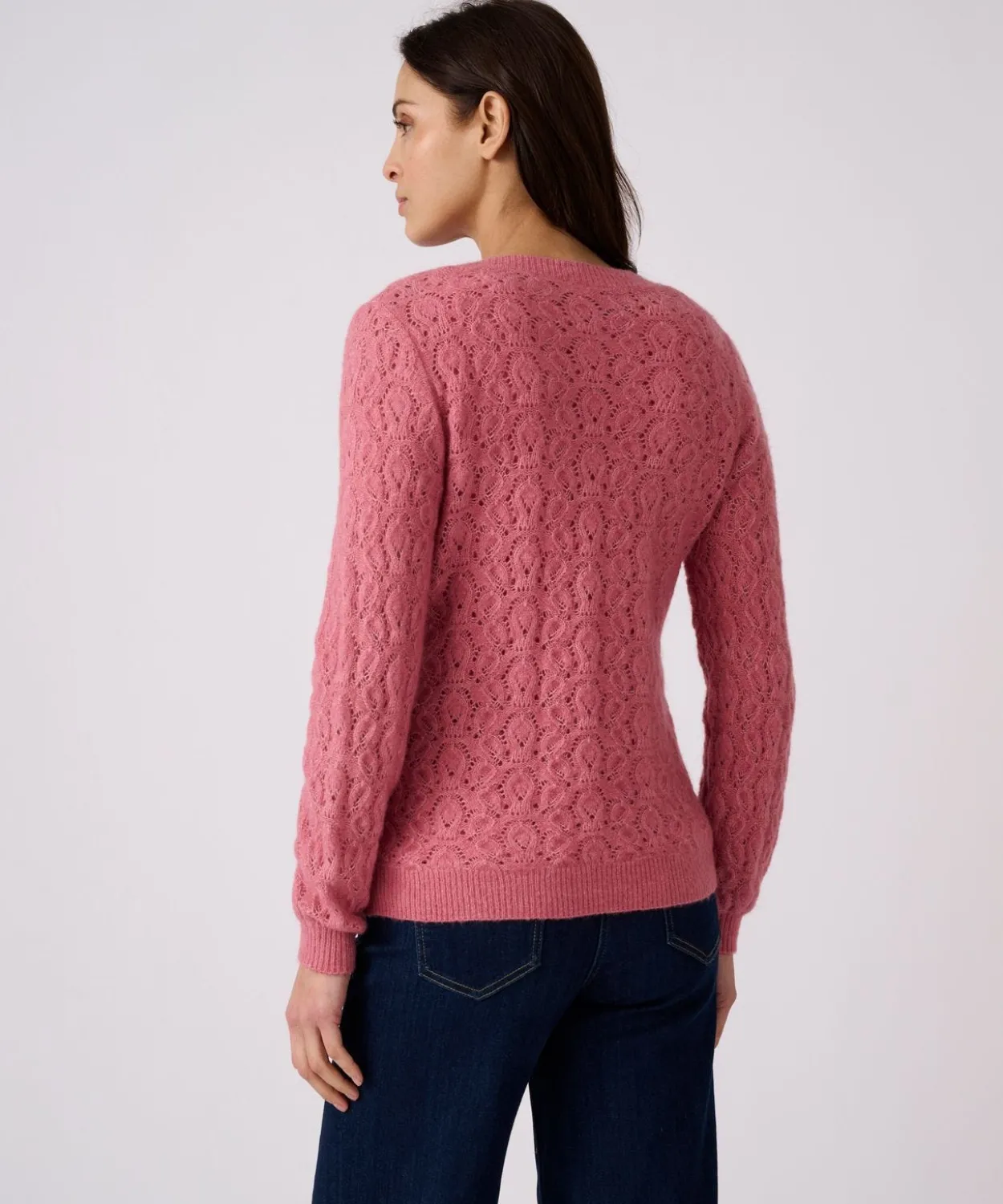 Pull ajouré mélange laine et alpaga
