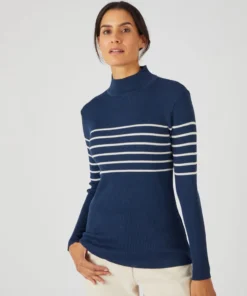 Pull-chaussette col montant 50% laine mérinos
