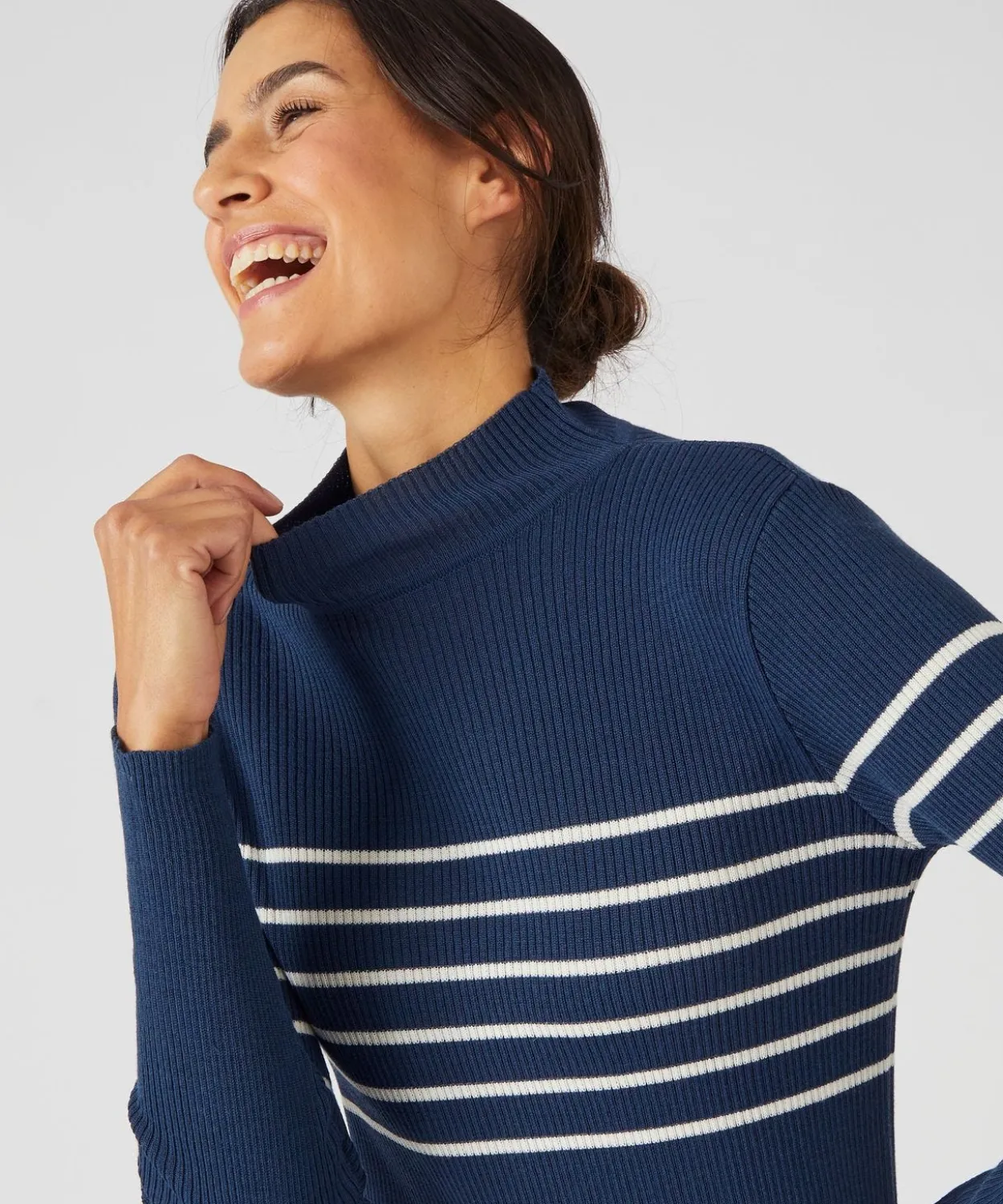 Pull-chaussette col montant 50% laine mérinos