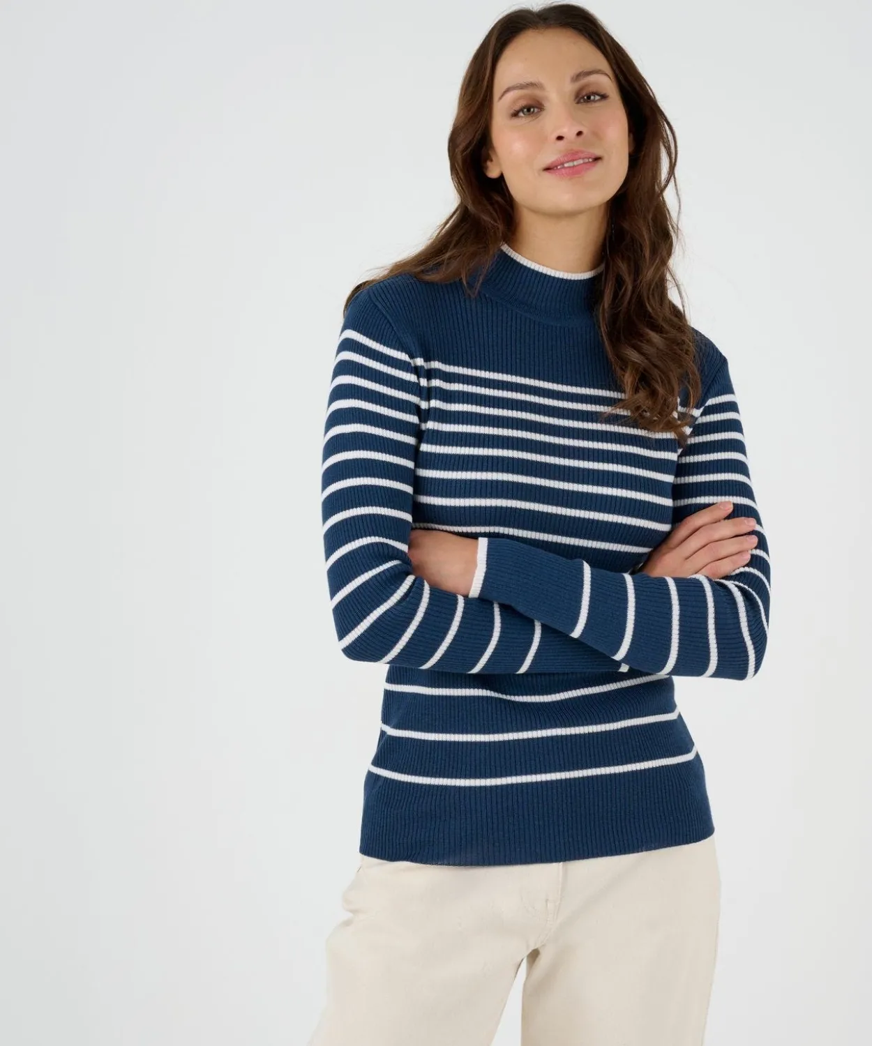 Pull-chaussette col montant 50% laine mérinos