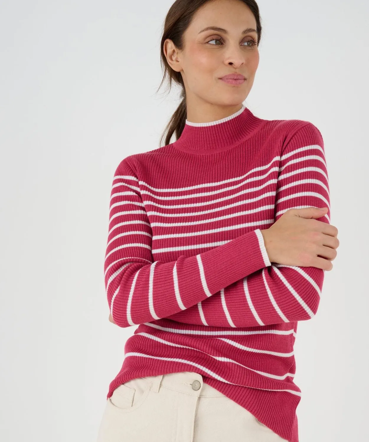 Pull-chaussette col montant 50% laine mérinos