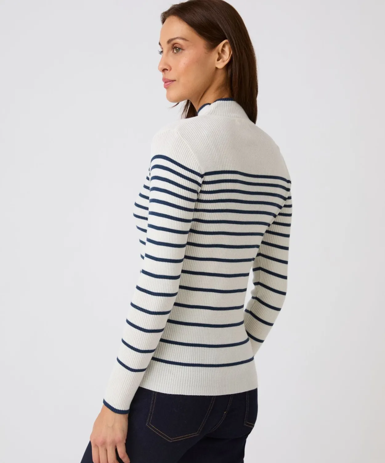Pull-chaussette col montant 50% laine mérinos