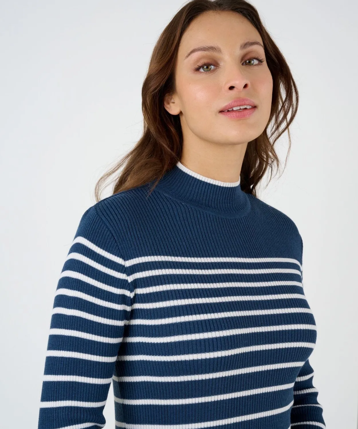 Pull-chaussette col montant 50% laine mérinos