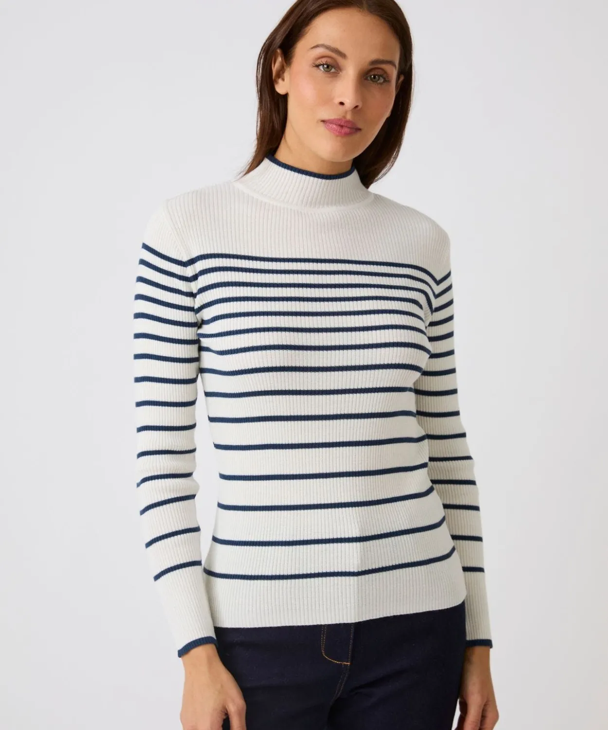 Pull-chaussette col montant 50% laine mérinos