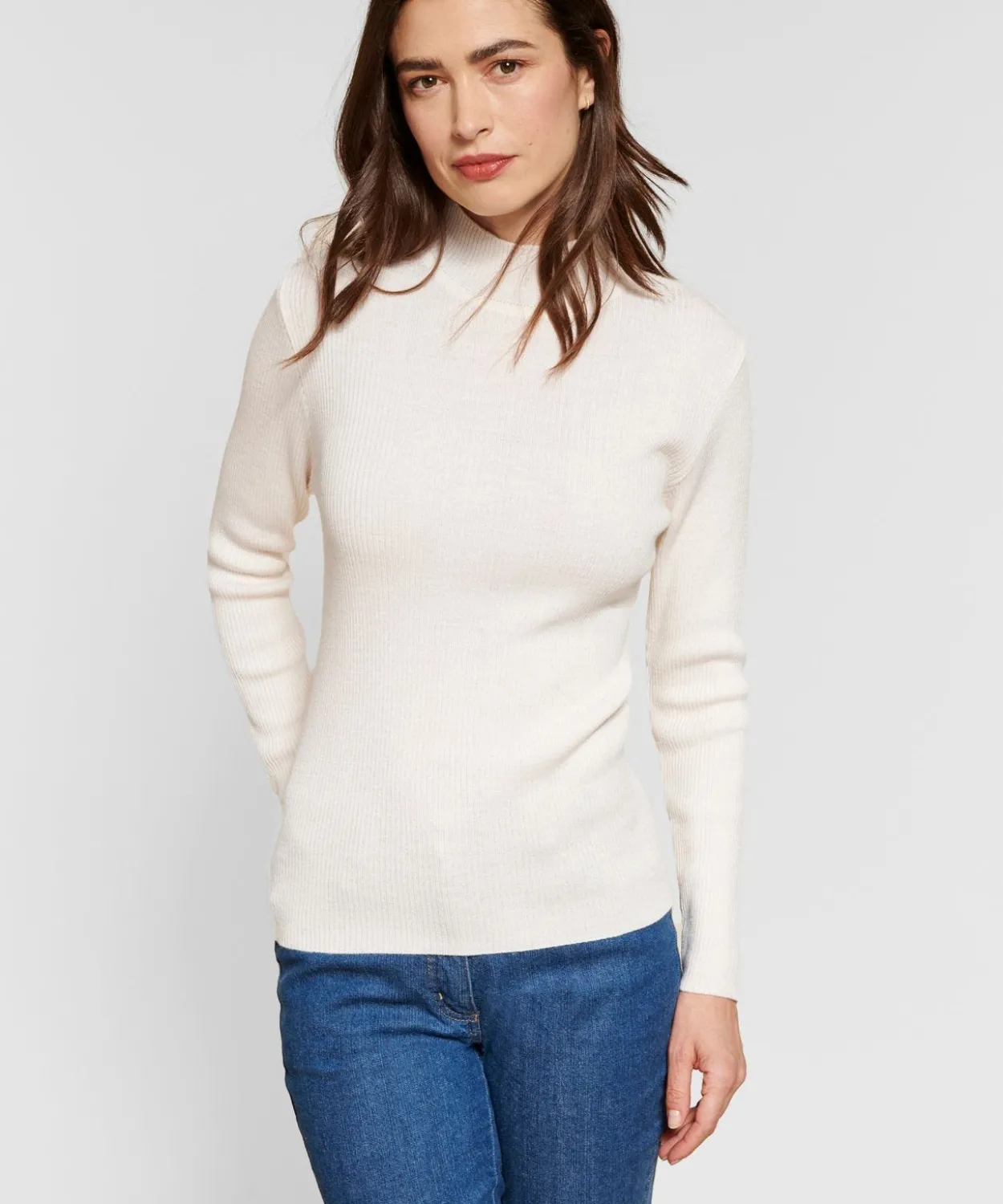 Pull-chaussette col montant 50% laine mérinos