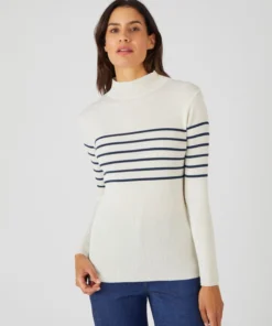 Pull-chaussette col montant 50% laine mérinos