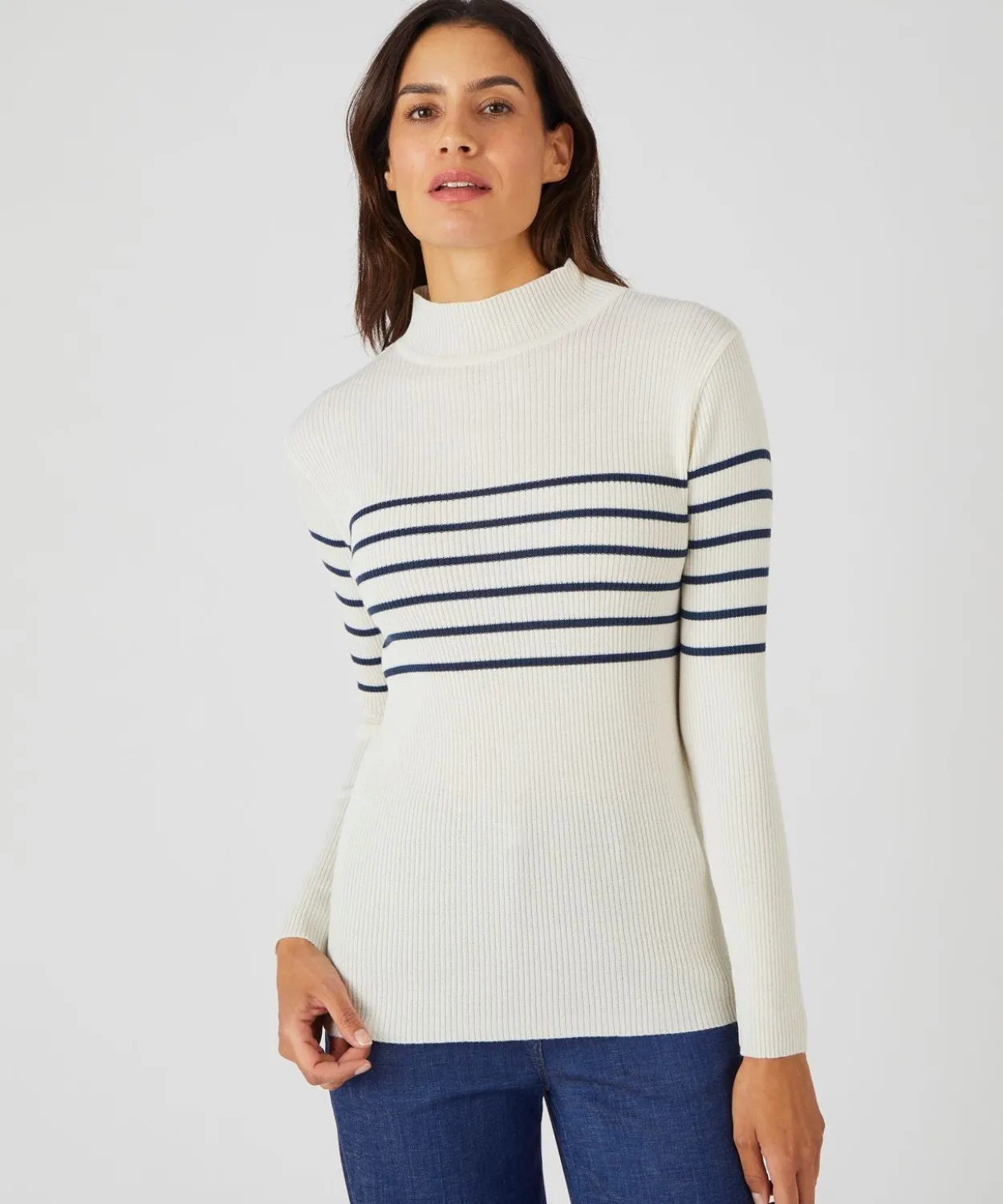 Pull-chaussette col montant 50% laine mérinos