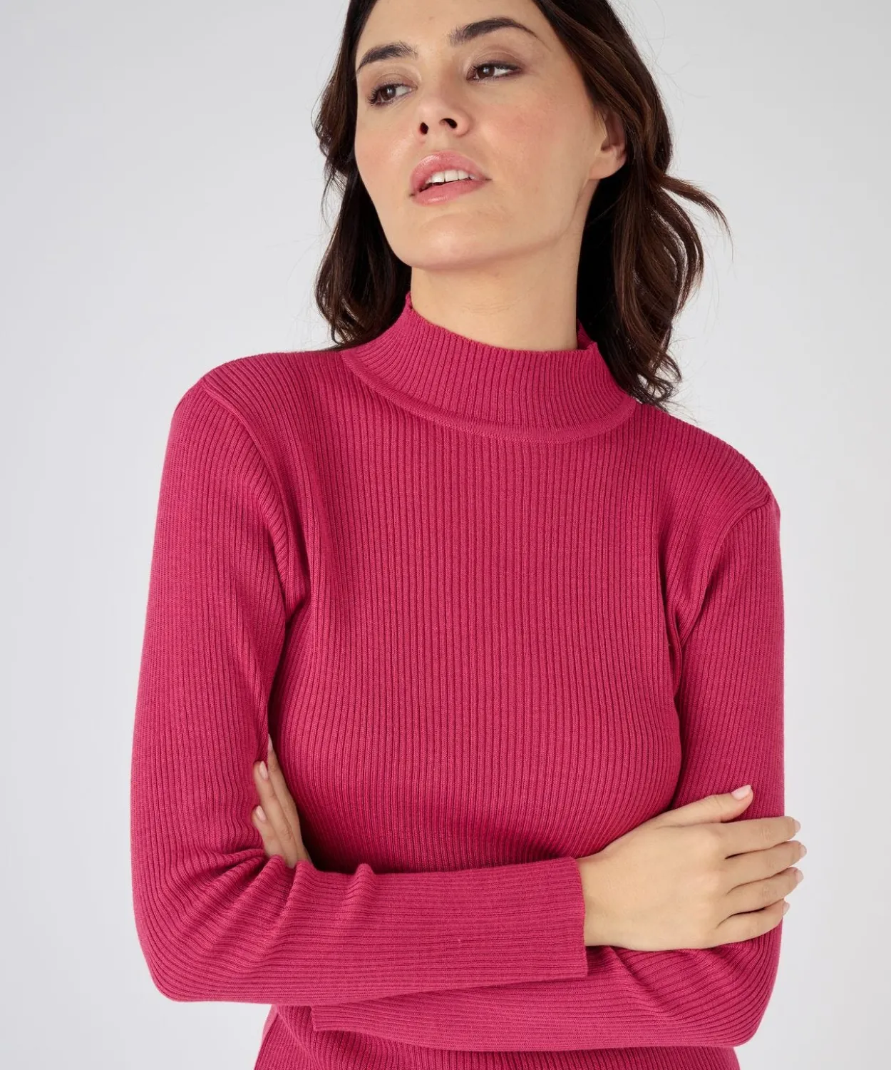 Pull-chaussette col montant 50% laine mérinos