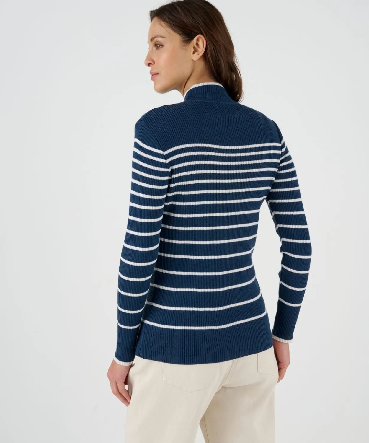 Pull-chaussette col montant 50% laine mérinos