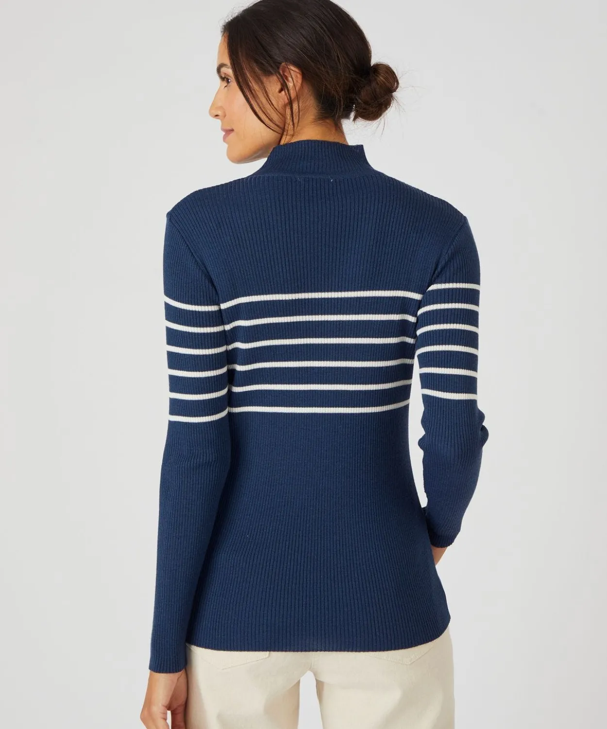 Pull-chaussette col montant 50% laine mérinos