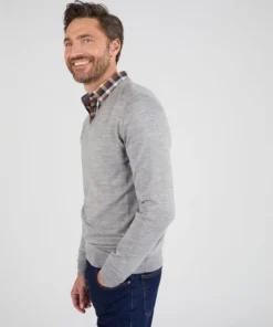 Pull classique encolure V avec laine