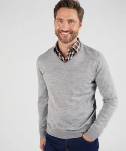 Pull classique encolure V avec laine