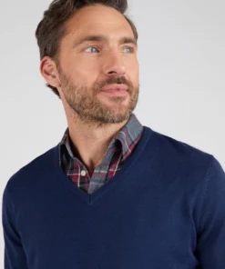 Pull classique encolure V avec laine