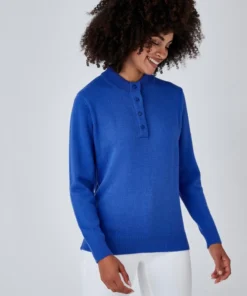 Pull col montant boutonné