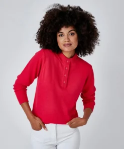 Pull col montant boutonné