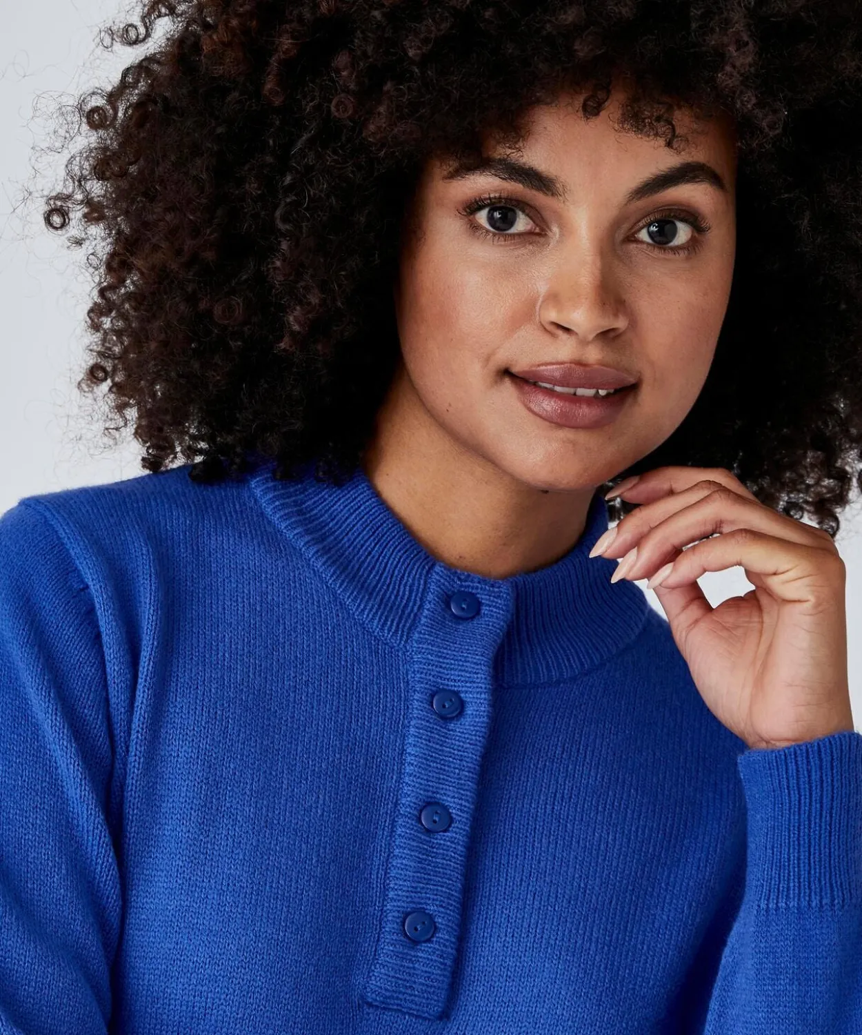 Pull col montant boutonné