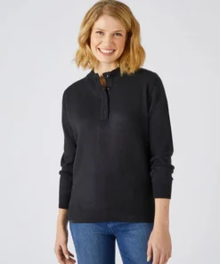Pull col montant boutonné