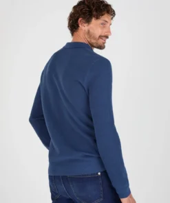 Pull col polo en maille fantaisie