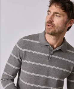 Pull col polo rayé