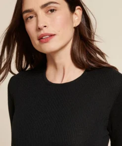 Pull col rond 50% laine mérinos, uni et rayé