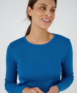 Pull col rond 50% laine mérinos, uni et rayé
