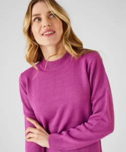 Pull col rond maille jersey