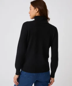 Pull col roulé pur cachemire
