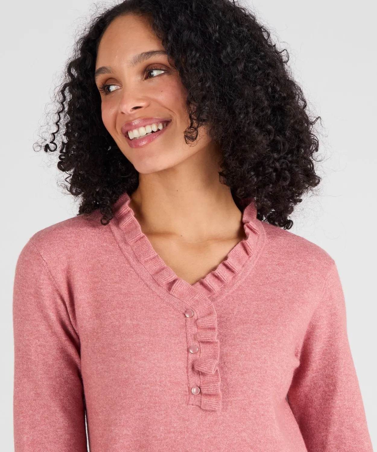Pull col à volant mélange laine Thermolactyl