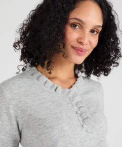 Pull col à volant mélange laine Thermolactyl