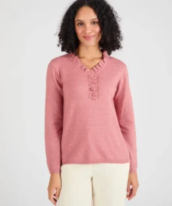 Pull col à volant mélange laine Thermolactyl
