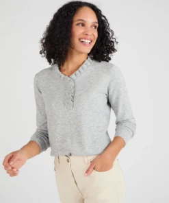Pull col à volant mélange laine Thermolactyl