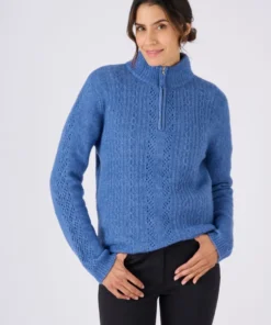 Pull col zippé mélange alpaga