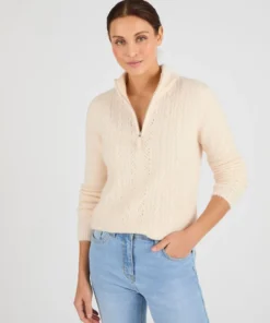 Pull col zippé mélange alpaga
