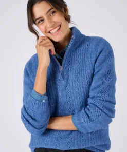 Pull col zippé mélange alpaga