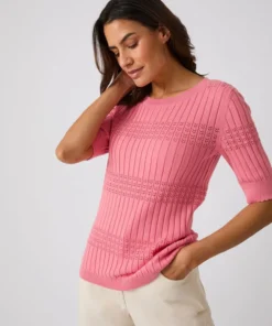 Pull à côtes ajourées