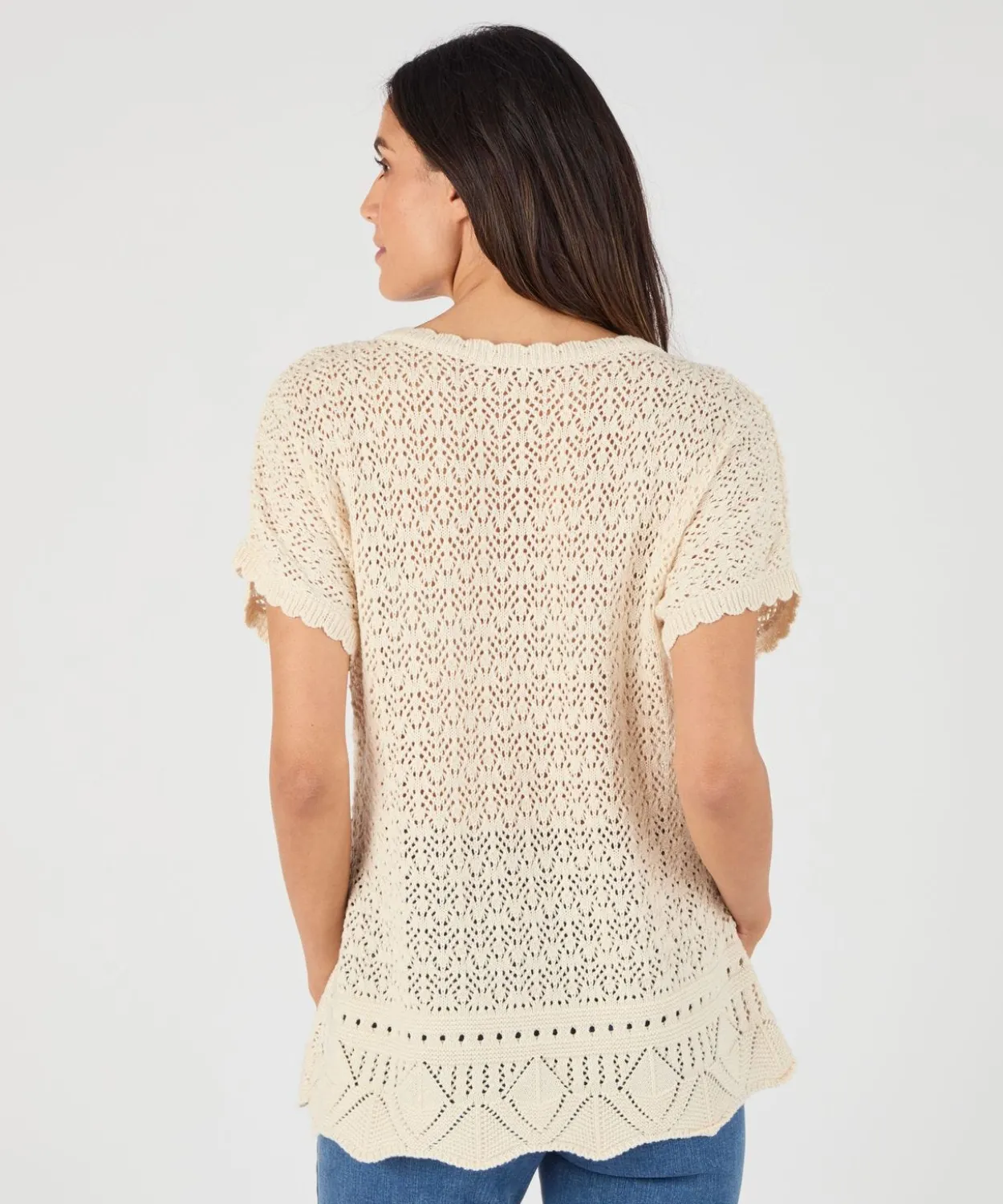 Pull en maille pointelle