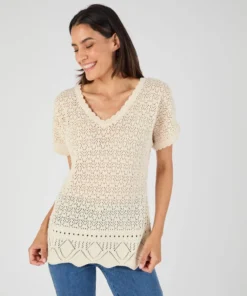 Pull en maille pointelle