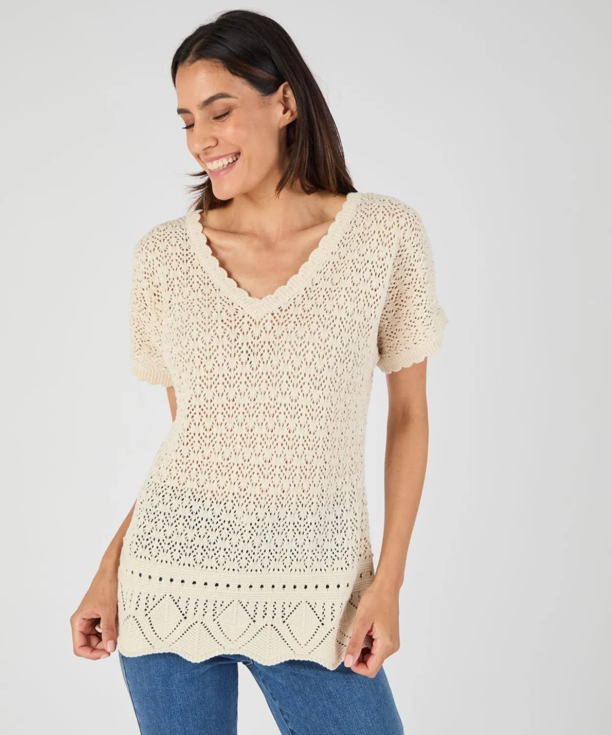 Pull en maille pointelle