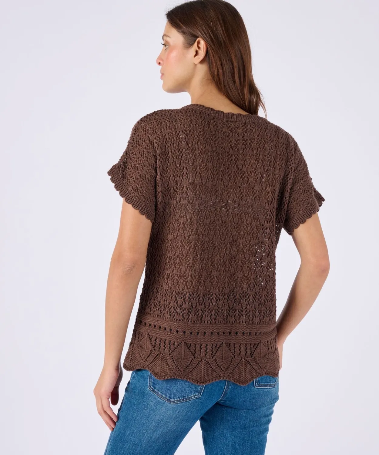 Pull en maille pointelle